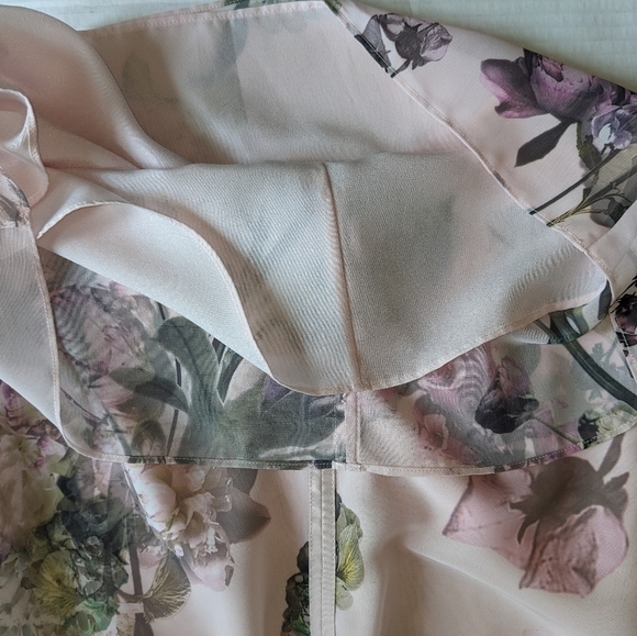 Ted BAKER BABY PINK KALIMA TORCHLIT FLORAL BLOUSE TOP SIZE 2 - Picture 15 of 17